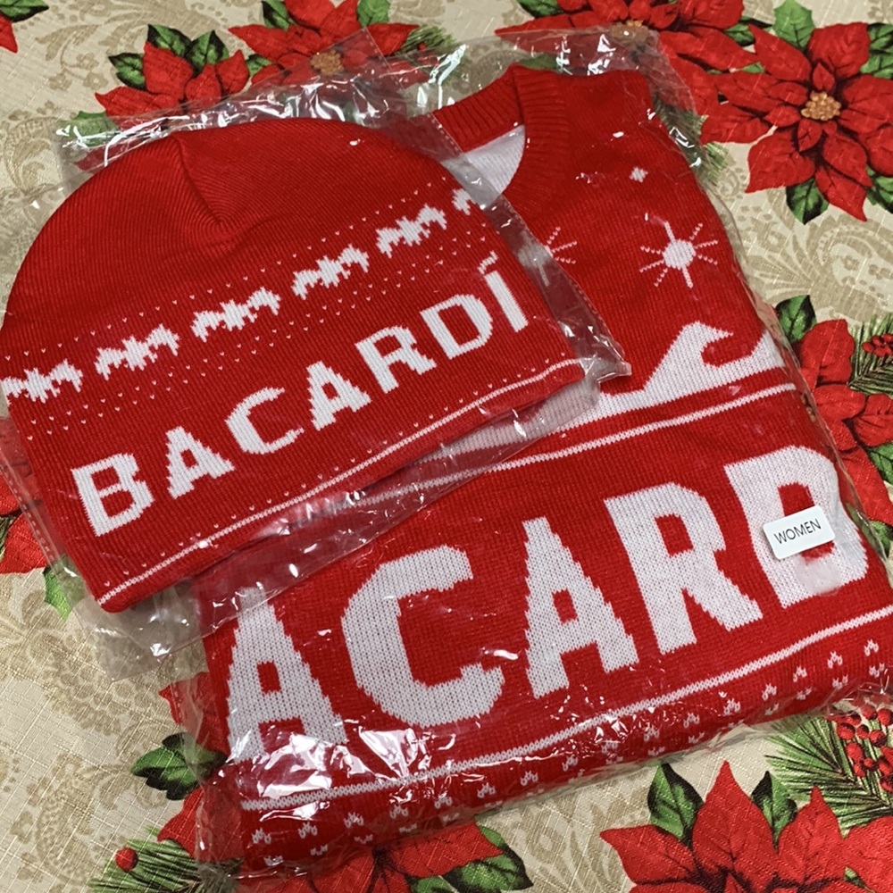 Bacardi Ugly Sweater and Hat Set